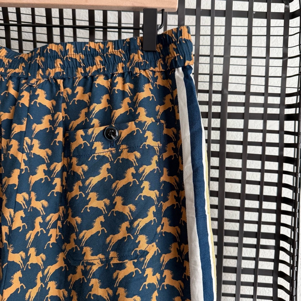 Anthropologie Maeve The Brooklin Tie-Front Printed Pull-On Pants horse print - Picture 6 of 8